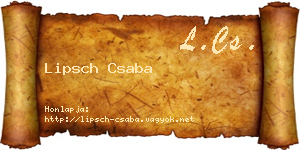 Lipsch Csaba névjegykártya
